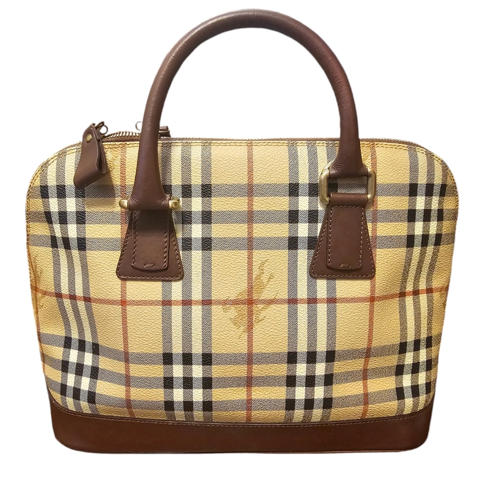 Burberry Haymarket Check Alma Style Tote w/ COA